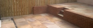 indian sandstone wall fence and steps