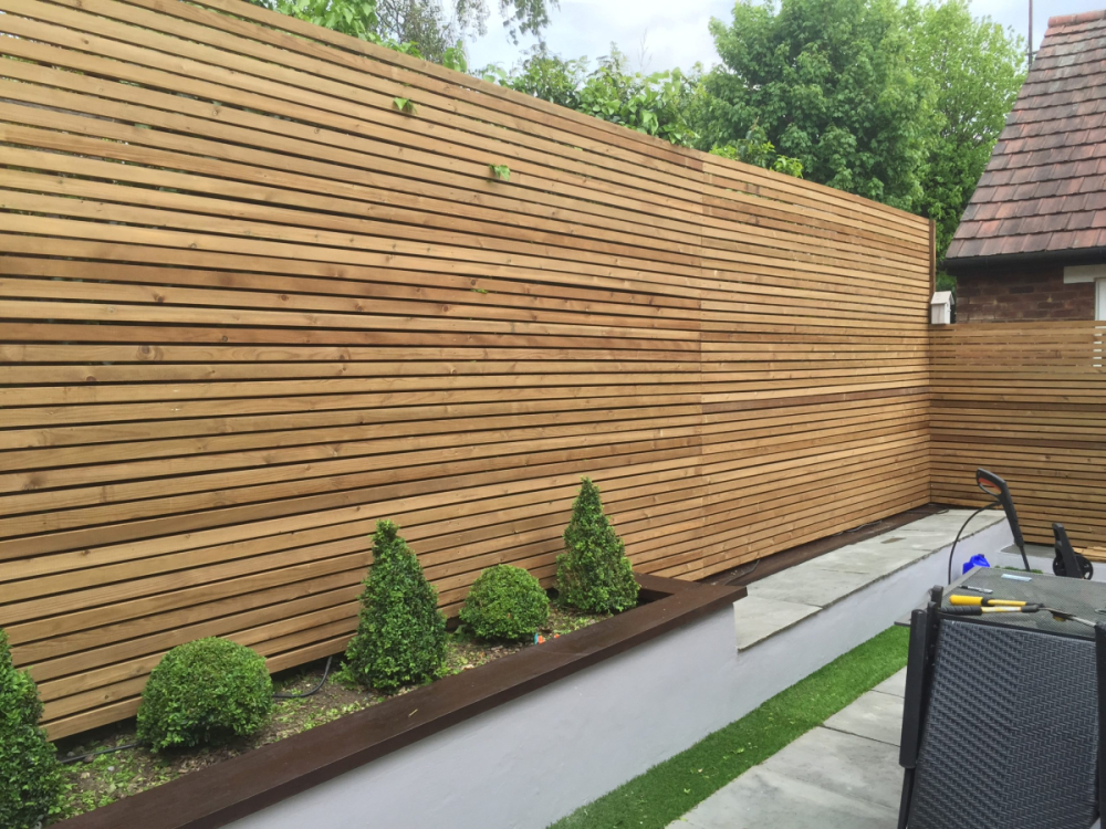 Arch - Horizontal lats - modern privacy fence